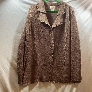 Toffee Apple light brown ribbon knit cardigan